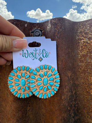 Gold & Turquoise Statement Earrings