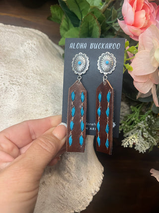 Exclusive Authentic Collection with Sterling Silver Conchos with Turquoise and Turquoise B
