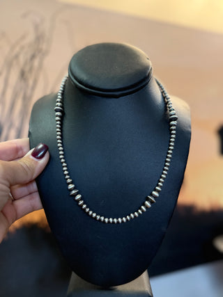 18” Graduated Sterling Silver Saucer Pearl Necklace
