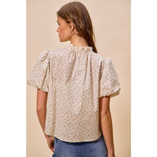 FLORAL PRINT PINTUCK