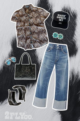 Leopard pearl snap