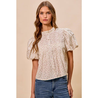 FLORAL PRINT PINTUCK