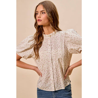 FLORAL PRINT PINTUCK