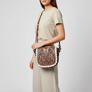 1636 Crossbody Hand Tooled Genuine Western Leather Women Bag: ADBG1636