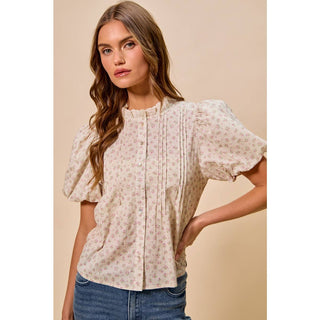 FLORAL PRINT PINTUCK