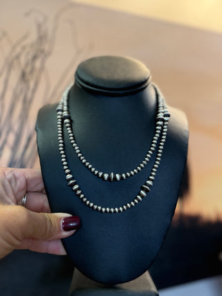16” Graduated Sterling Silver Saucer Pearl Necklace